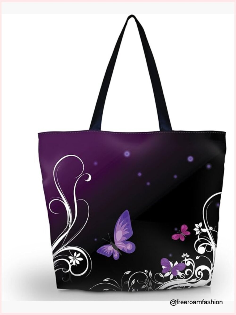 Foldable Waterproof Tote Bag with Zipper Large Capacity Travel Beach Bag